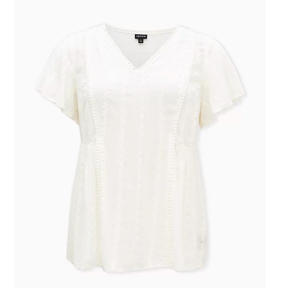 NEW torrid eyelet embroidered blouse - Picture 4 of 13